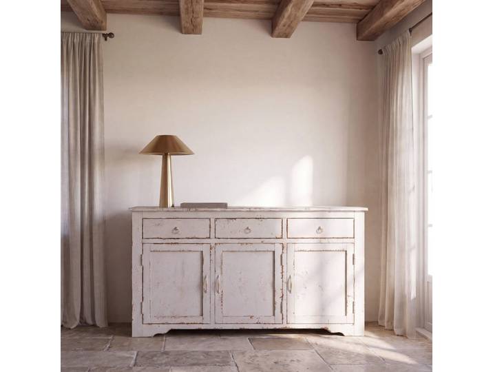 3-türiges Sideboard aus gebleichtem Mangoholz, 161 cm