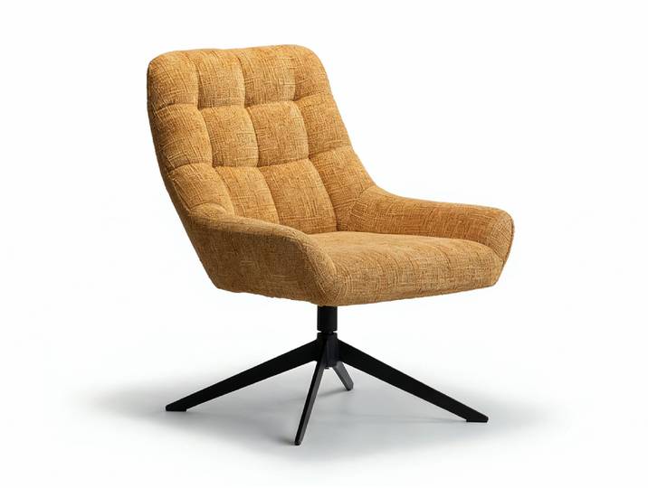 Fauteuil rotatif Arnora Ocre/noir - Basika