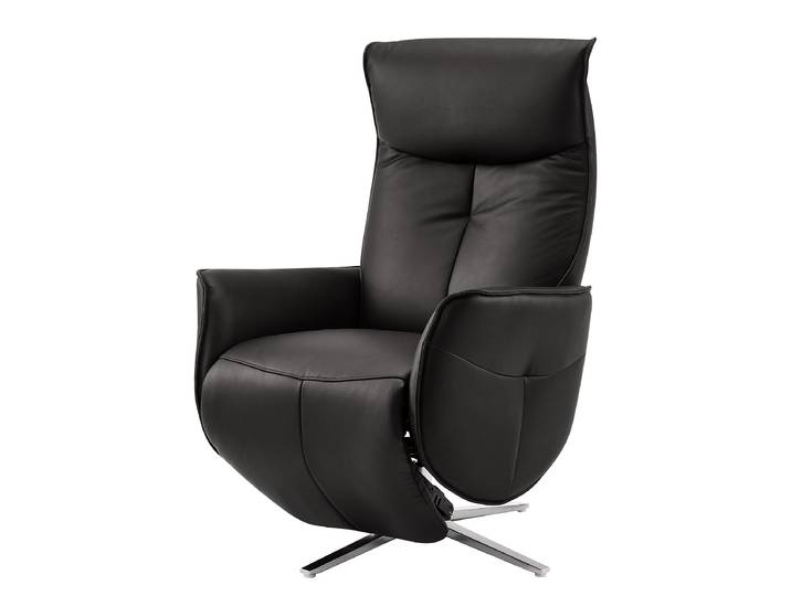 Relaxsessel Schwarz Echtleder Ladina 83 x 114 x 88cm
