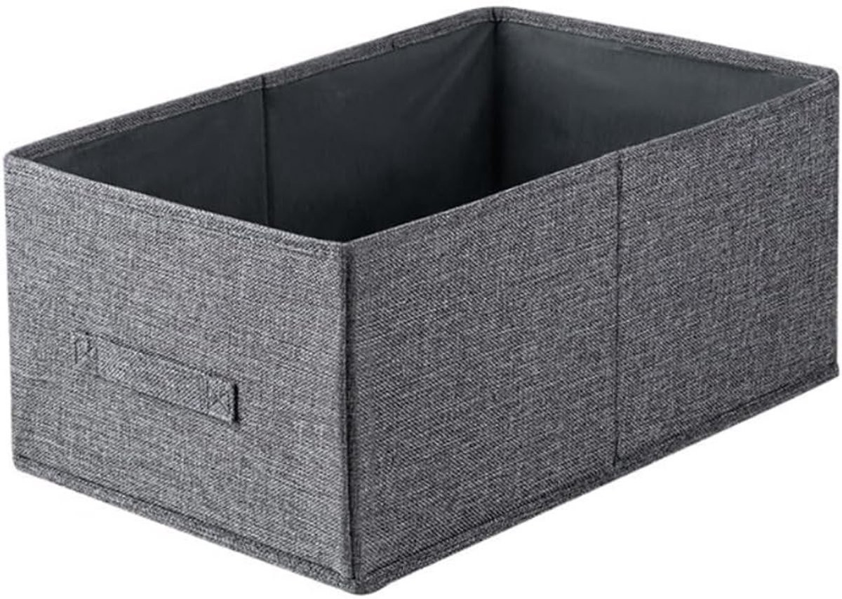 Solid Vouwbare Textiele Opbergdoos met Handvatten, Grijs