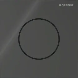 Geberit Typ 40 UR-Strg., rund, pneum. Sp-Ausl Glas schwarz