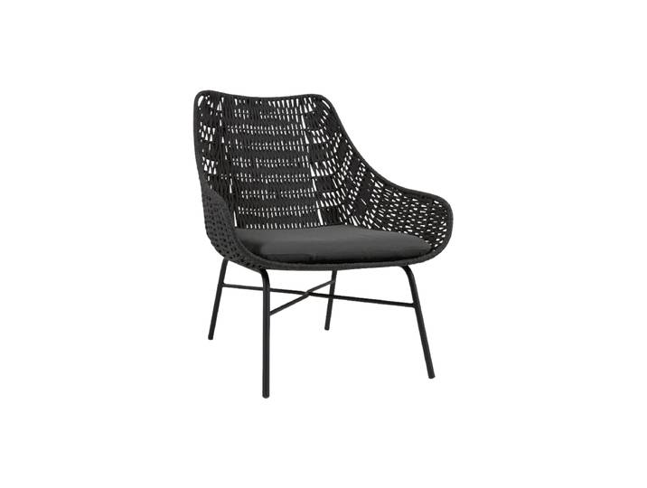 Handgeflochtener In-/Outdoor Sessel „Yanetto“ Schwarz Kave Home