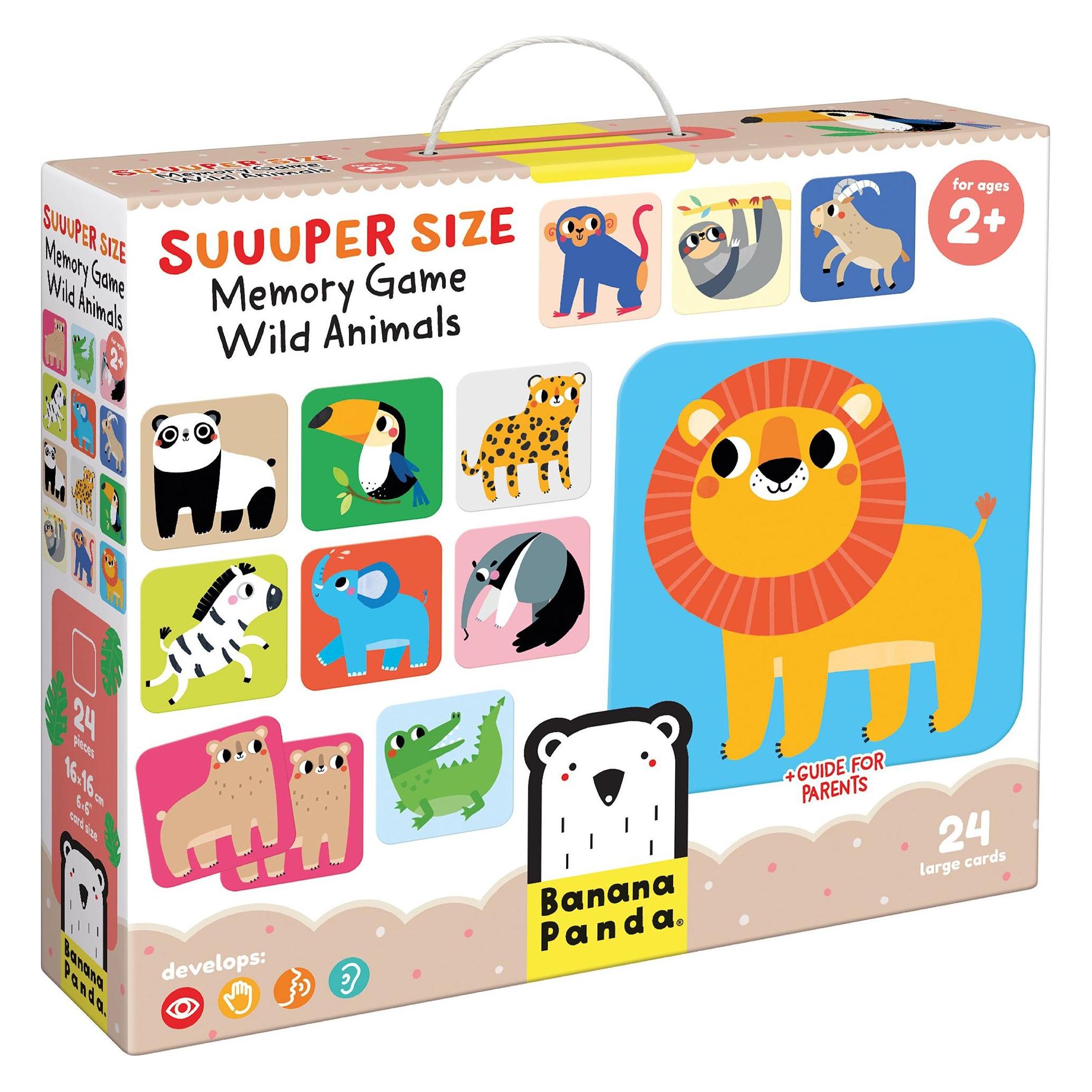 Banana Panda Super size memo Spiel wilde Tiere 2+ (Englisch, Multilingual, 2 - 4 Spieler) (BP-49121)
