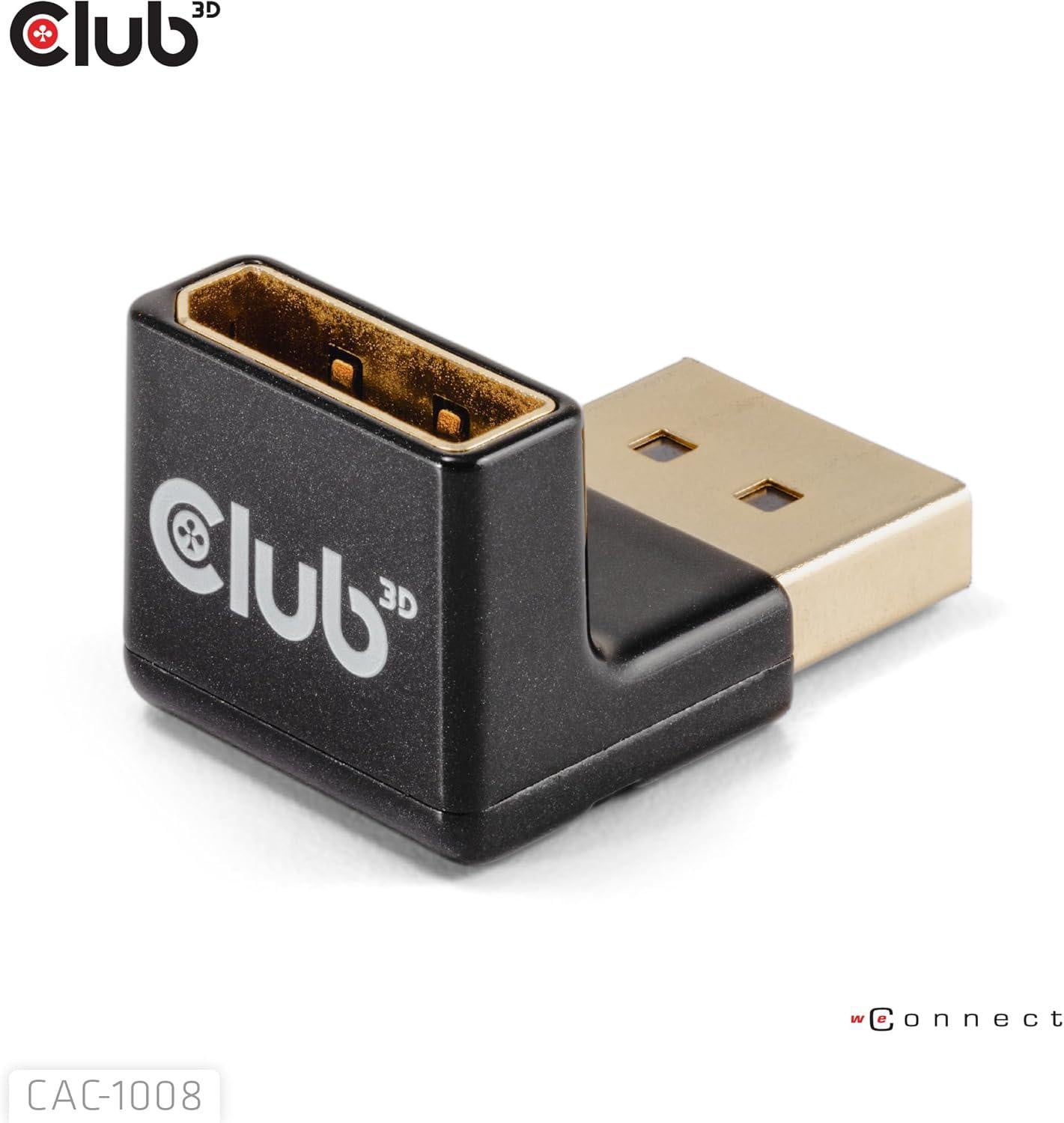 Club3D Club 3D DisplayPort 1.4 4K120Hz gewinkelter Adapter Stecker/ Buchse CAC-1008