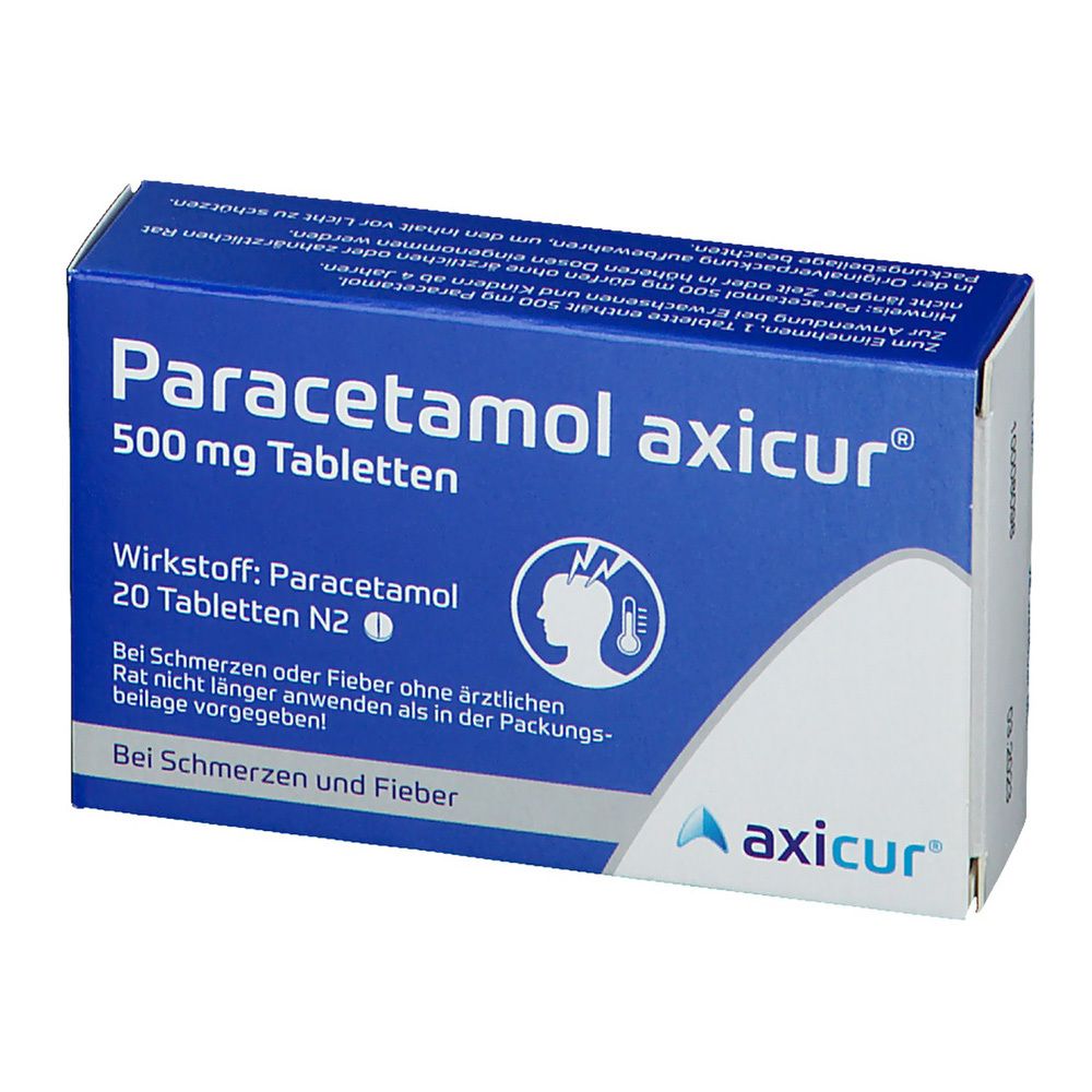 Paracetamol axicur 500 mg Tabletten 20 St