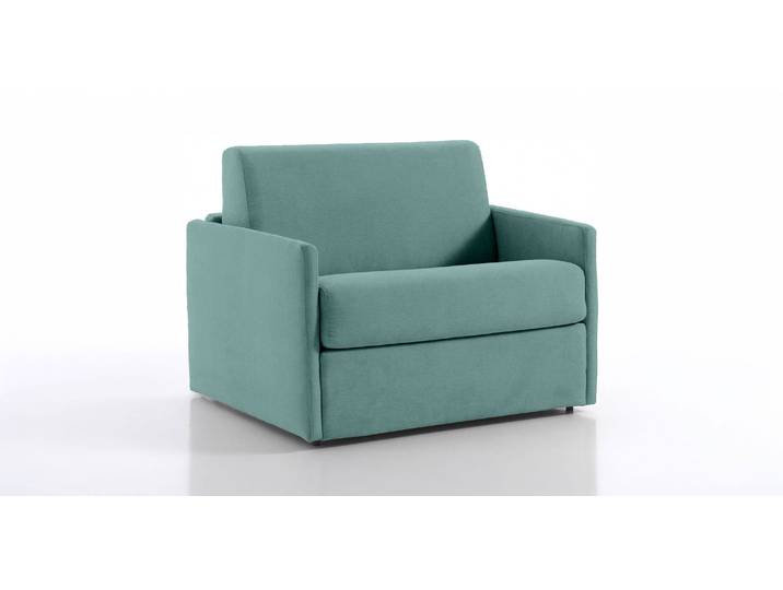 MONTPELLIER - Fauteuil convertible - Tweed, Vert deau