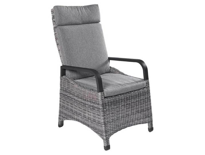LC Garden Komido Gartensessel verstellbar Aluminium mit Sitz- und Rückenkissen Dunkelgrau Hellgrau