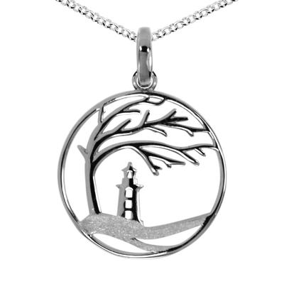 Kette mit Anhänger OSTSEE-SCHMUCK "Ostsee-Schmuck Kette mit Anhänger Windflüchter 23 mm" Gr. 50, silber, Halsketten, Damen, 50cm, Silber 925 (Sterlingsilber), L: 42