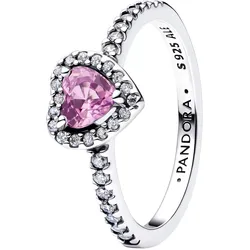 Pandora 198421C12 Damen-Silberring Erhabenes Herz Helllila, 54/17,2
