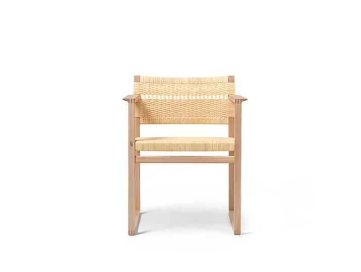 Fredericia Furniture Fauteuil BM62 Rotin-pieds laqués