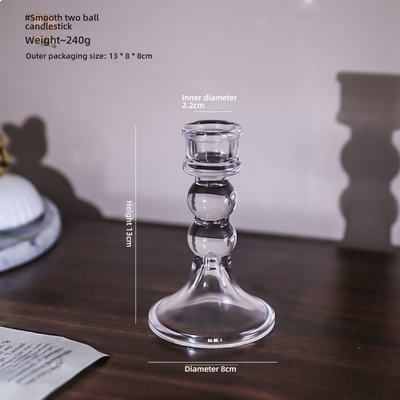 Inspire Daily Merch Pillar Glass Candle Wick Holder Clear Candlestick For Dining Table Design Decor 3