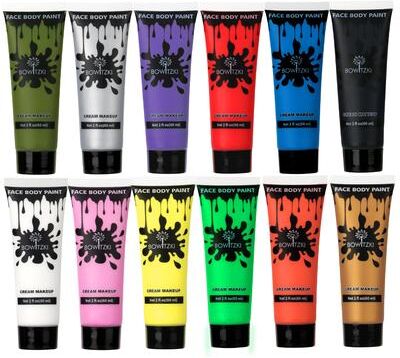 Rare Purchases Bowitzki Face And Body Paint 2oz Cream, 60ml Water Based Makeup For Face Painting, Special Effects Adults Children yellow