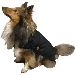 Fashion Dog Hunde-Regenmantel mit Fleecefutter - Schwarz - 43 cm