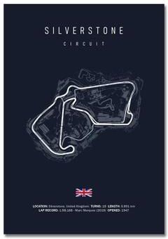 Inspire Essentials F1 Circuit Track Wall Art Canvas Motorsport Racing Poster 4 11.81 X 15.75 Inches