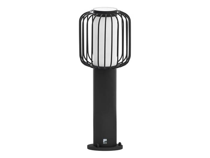 Eglo Lampe de socle extérieure Ravello\, lampe extérieure 1 flamme\, socle en acier galvanisé noir et plastique blanc\, lampe extérieure avec douille E27\, IP44
