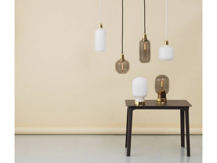 Amp Suspension Large Blanc/Laiton - Normann Copenhagen - Salon / séjour - Verre