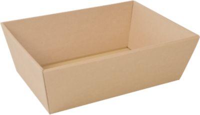 Geschenkkorb SAWP 181.705, rechteckig, groß, B 377 x T 270 x H 115 mm, Wellpappe, kraft-braun, 1 Stück