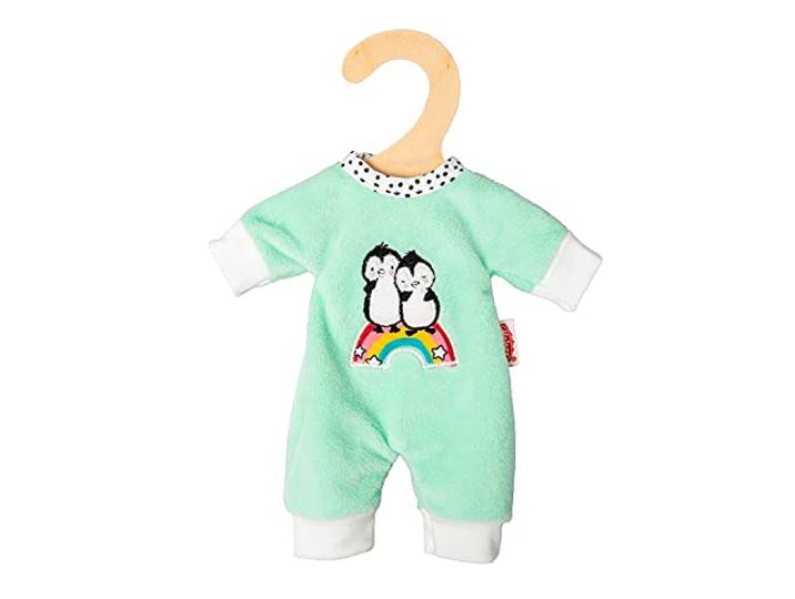 Heless 9181 9181 rompertje voor poppen in pinguïn stippendesign, van zacht velours met hoogwaardig borduurwerk, maat 20-25 cm, meerkleurig, multi kleuren