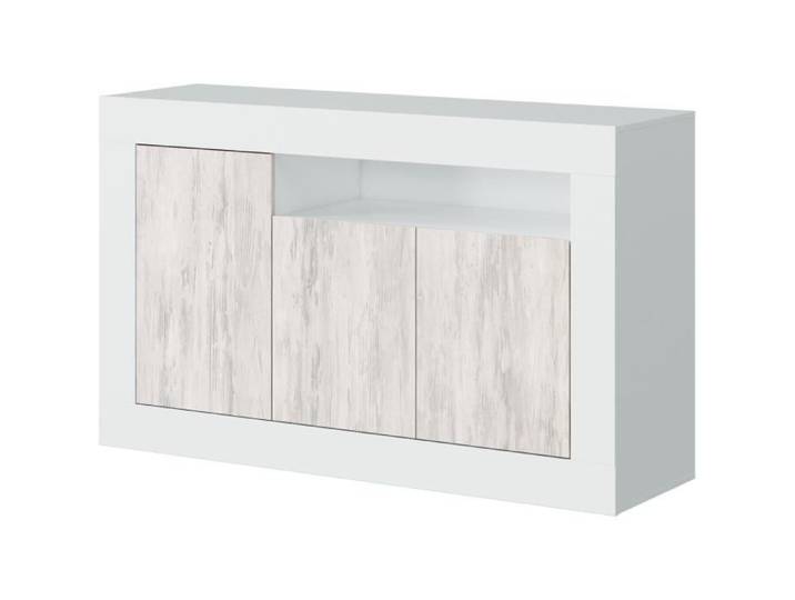 Buffet - BALTIK - Effet bois / Blanc - 3 portes