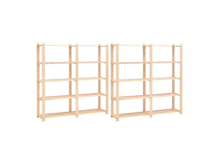 LuxusKollektion Standregal Kiefernholz Massiv Regal 5 Böden 170x38x170cm, 2-tlg.