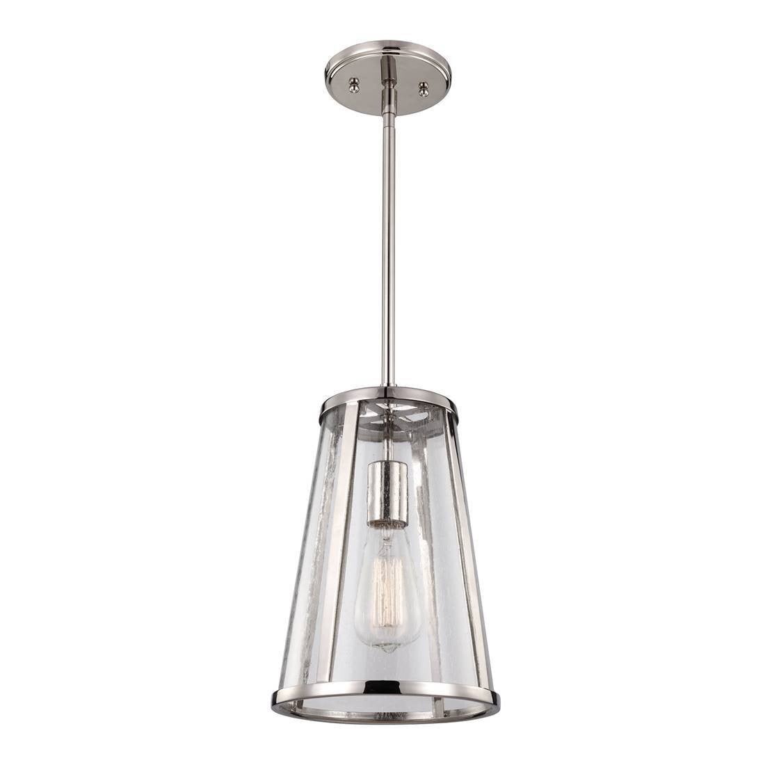 Elstead Lighting Harrow hanglamp, kegelvormig, gepolijst nikkel, E27, diameter: 31 cm