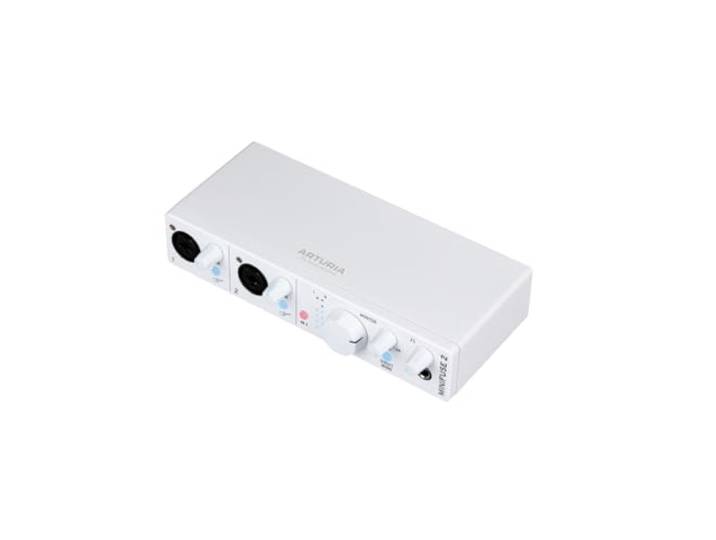 Arturia - MiniFuse 2 - Compact USB Audio & MIDI Interface with Creative Software for Recording, Production, Podcasting, Guitar - White