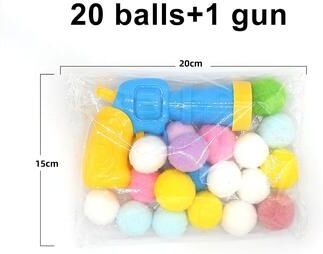Smart Shopping Spot Interactive Cat Toy Gun With Plush Ball Silent Shooting Game For Pets a Set