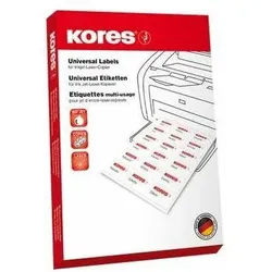 Kores, Etiketten, Universal-Etiketten, 105 x 70 mm, weiss, 100 Blatt Rand oben + unten