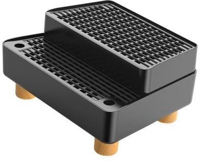 Inspired Finds CleanStep Double Layer Cat Litter Mat & Entry Ramp black