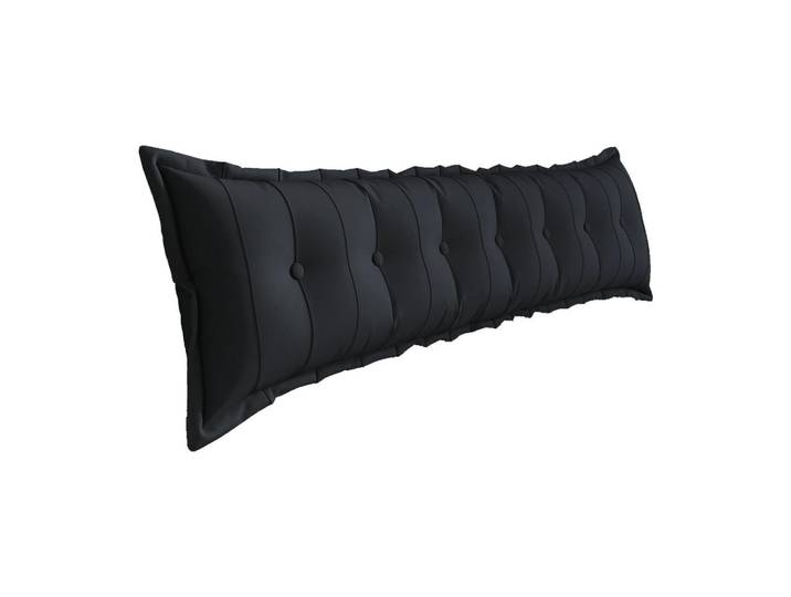 Vercart Rückenkissen Plüsch Schwarz 200 cm, Mode, Rechteckig, 50x200 cm, Heimtextilien, Wohntextilien, Kissen, Rückenkissen