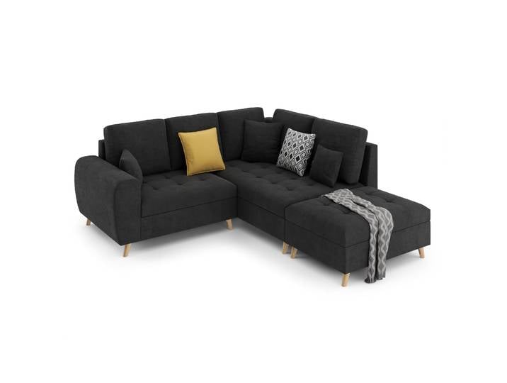 Ecksofa mit Ottomane ISLA rechts anthrazit