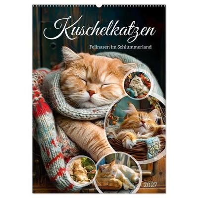 Kuschelkatzen - Fellnasen im Schlummerland (Wandkalender 2027 DIN A2 hoch), CALVENDO Monatskalender