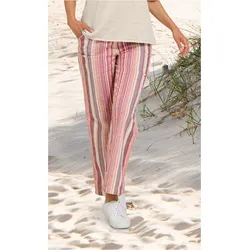 Baumwoll-Hose in Streifen koralle in Größe 52 von DW-Shop, Koralle, 52