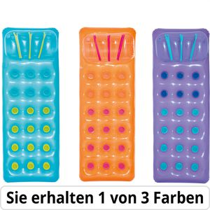 Bestway Luftmatratze 43015 Summer Color, 188 x 71cm, mit Kopfstütze, farbig sortiert, für 1 Person