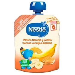 Nestle Nestlé Bolsita Plátano, Naranja y Galleta 6m 90g