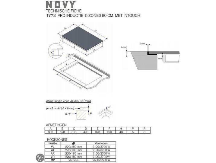 Novy 1778 - inductie kookplaat