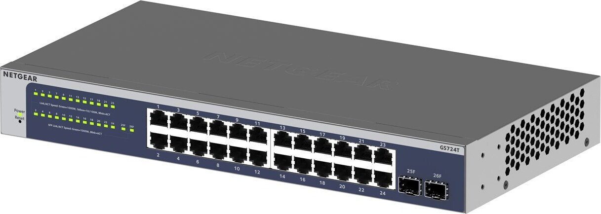 Netgear GS724Tv6 Switch 26p Managed Gigabit