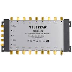 Telestar TSM 5/16 Premium Line SAT Multischalter Eingänge (Multischalter): 5 (4 SAT/1 terrestrisch) Teilnehmer-Anzahl: 16 5222571