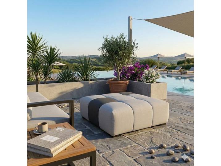 OUTLIV. Paradiso Loungehocker Sunbrella Schwarz Dunkelgrau Hellgrau