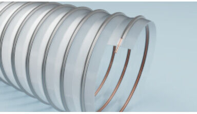 Norres Antistatischer Polyurethanschlauch TIMBERDUC PUR 532 für die Holzindustrie, mittelschwer, schwerentflammbar, 40mm, Länge 15 m (53200400000-15)