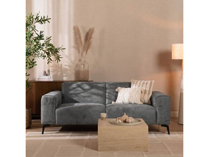 Bronx71 Design Sofa Vegas 2,5-Sitzer Stoff anthrazit