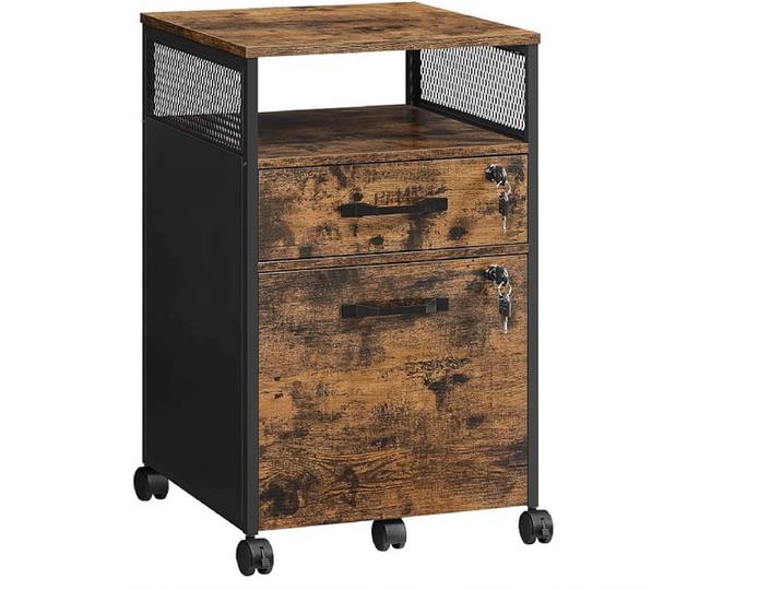 Schubladenelement SONGMICS RUSTIK 2 Schubladen vintage braun