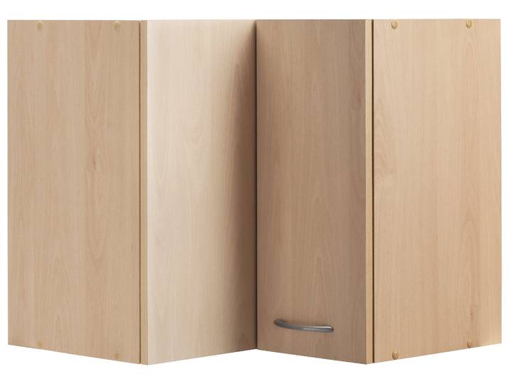 Eckhängeschrank WIHO KÜCHEN Kiel , braun (buche dekor), B:60cm H:56,5cm T:35cm, Schränke, Eckhängeschrank, 60 cm breit