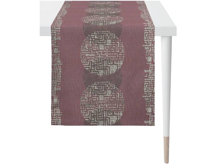 Tischläufer APELT 2718 LOFT STYLE, Jacquard , lila (aubergine, dunkellila, silberfarben), B:48cm L:140cm, Polyester, Viskose, Tischdecken, Tischläufer