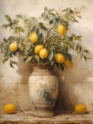 Inspire Picks Retro Lemon Garden Lemon Wall Art Canvas Fresh Summer Fruit Decor Prints 16 40x50cm