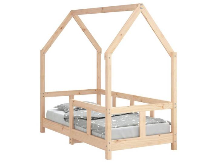 furnicato Kinderbett Massivholz 145,5 x 75,5 x 137 cm (1-tlg), Vorhangrahmen für mehr Privatsphäre am Kinderbett für Kleinkinder