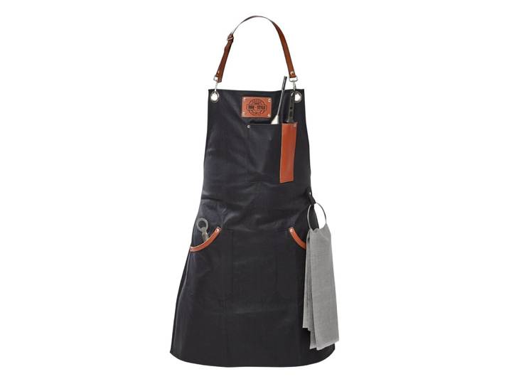 Tablier pour barbecue en coton noir