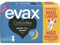 Evax Compresas Cottonlike Alas para Noche 18 uds