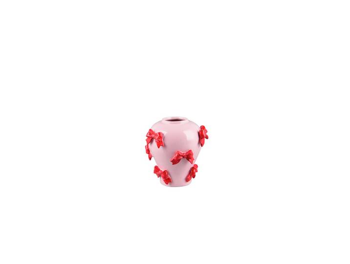 Dekovase, Rosa, Rot, Keramik, 21.5x22x21.5 cm, zum Stellen, Dekoration, Vasen, Keramikvasen