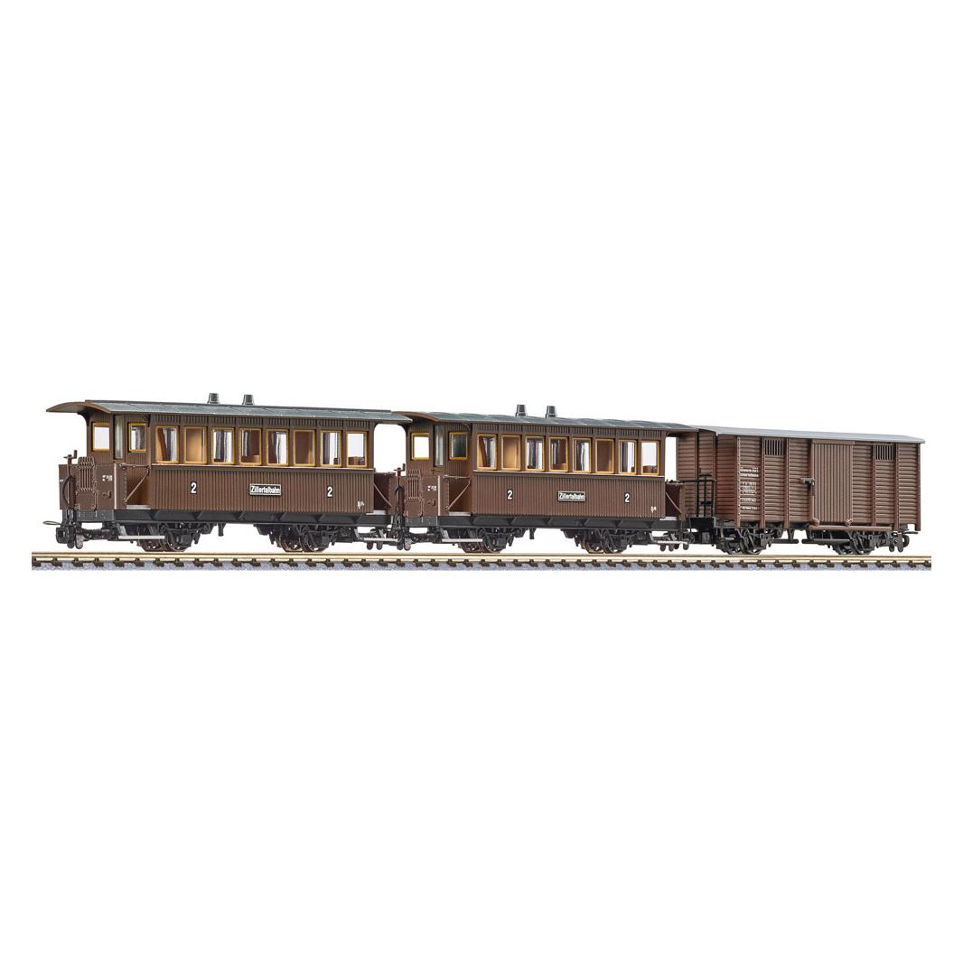 Liliput H0e 3er-Set 2achsige Personenwagen B16 und AB Freightwg. Gwk101 der Zillertalbahn (Spur H0) (L340018)